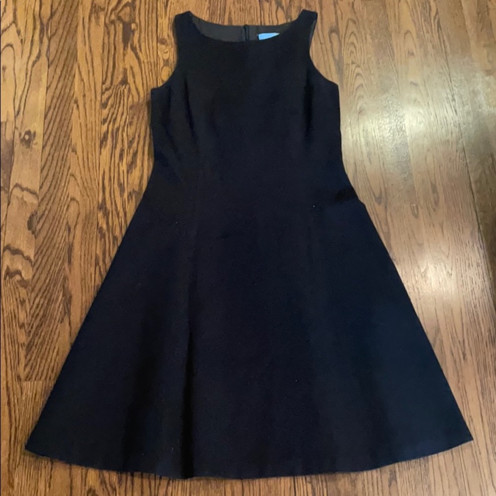 Black cotton pique j McLaughlin a-line dress